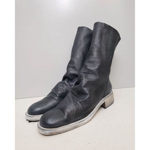 Free People Sutton Tight Slouch Boots in Black Leather
